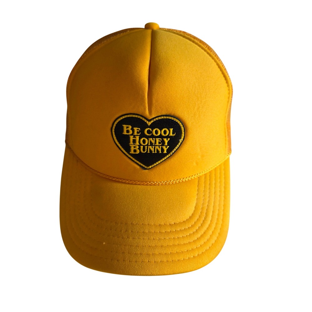 Otto Pulp Fiction Be Cool Honey Bunny Trucker Hat Yellow Mesh Snapback Cap